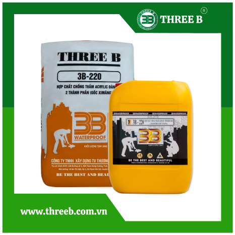 3B-220 HỢP CHẤT CHỐNG THẤM ACRYLIC ĐÀN HỒI 2 THÀNH PHẦN (GỐC XI MĂNG)